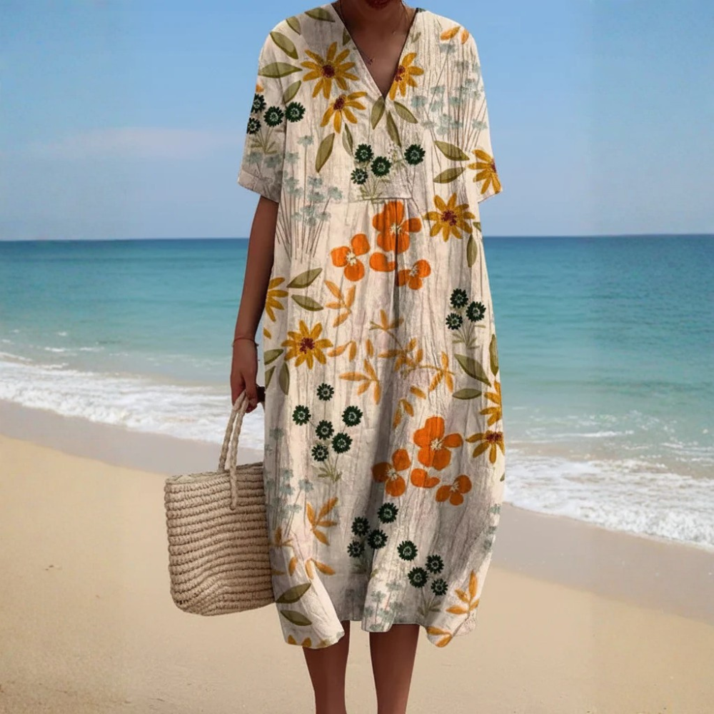 Floral Cotton Midi Dress