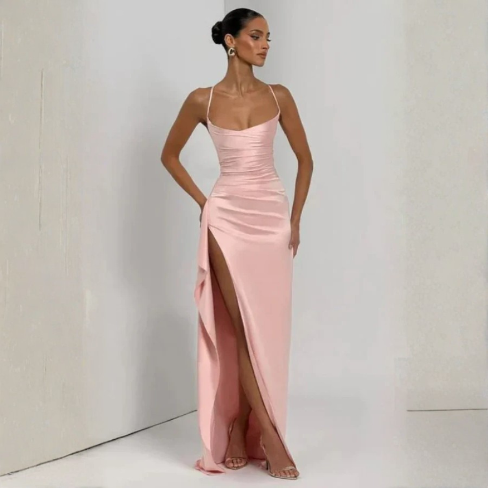 Elegant Backless Split Maxi Dress