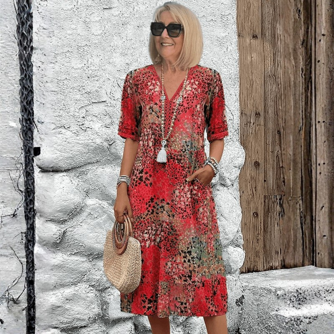Relaxed Floral Midi Dress