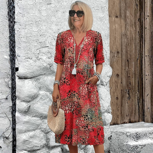 Relaxed Floral Midi Dress