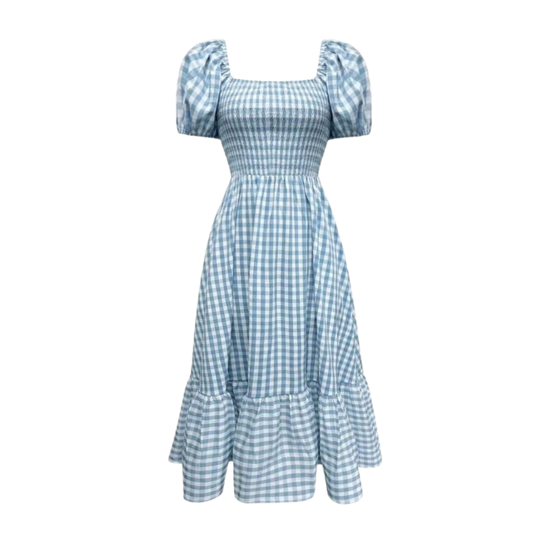 Elegant Plaid Midi Dress