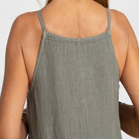 Relaxed Linen Spaghetti Dress