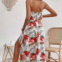 Elegant Floral Split Dress