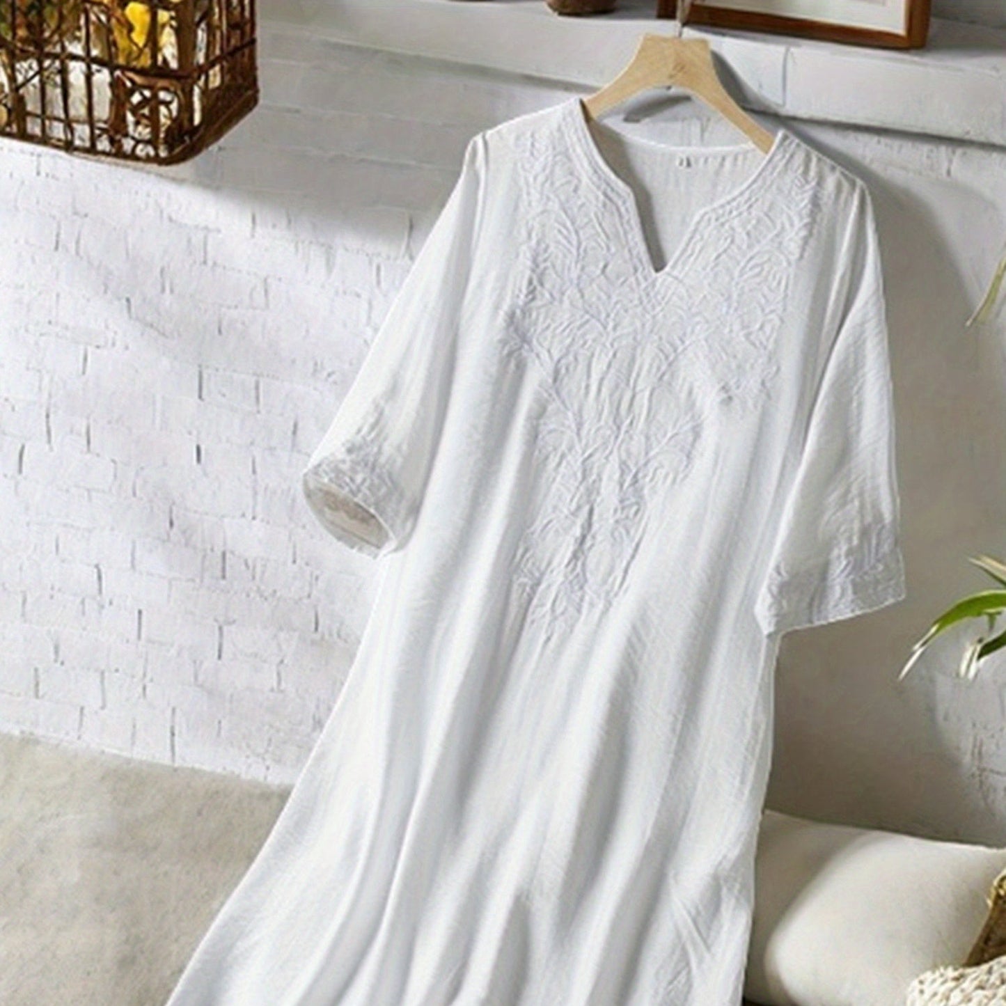 Elegant Linen Midi Dress