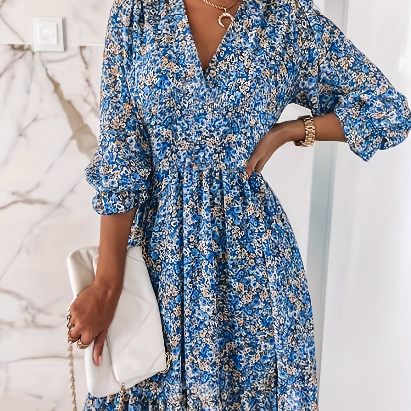 Bohemian Floral Knee High Dress