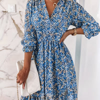 Bohemian Floral Knee High Dress