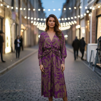Elegant Vneck Midi Dress