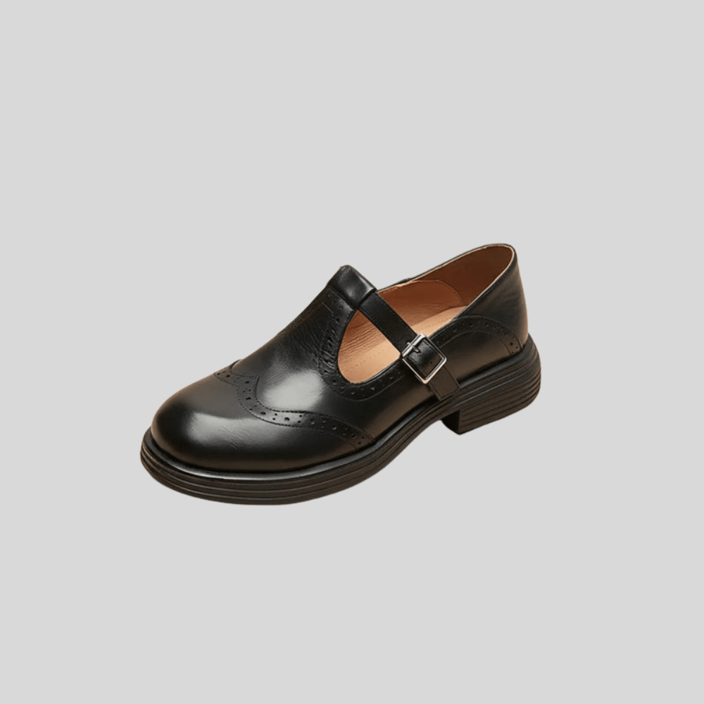 Orthopedic Leather Strap Shoes