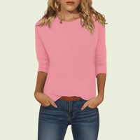 Three Quarter Sleeve Top Blouse