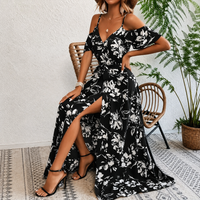 Floral Cold Shoulder Maxi Dress