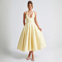Halter Neck Fit And Flare Midi Dress