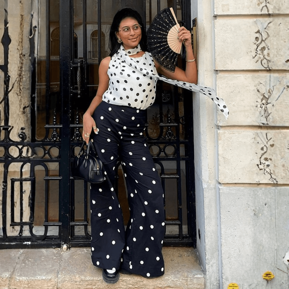 Sleeveless Polka Dot Maxi Dress