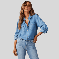 Poleret denimskjorte med knapper