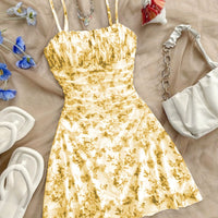 Elegant Floral Halter Dress