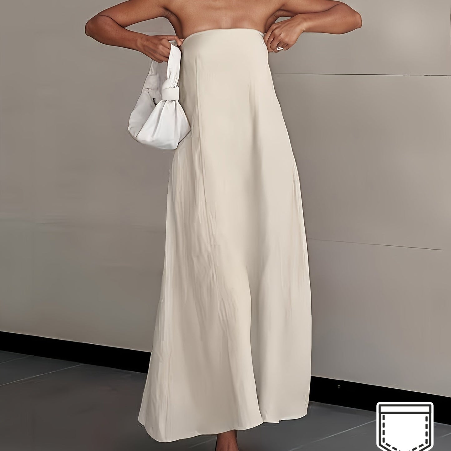 Elegant Linen Strapless Dress
