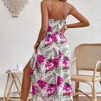 Elegant Floral Split Dress