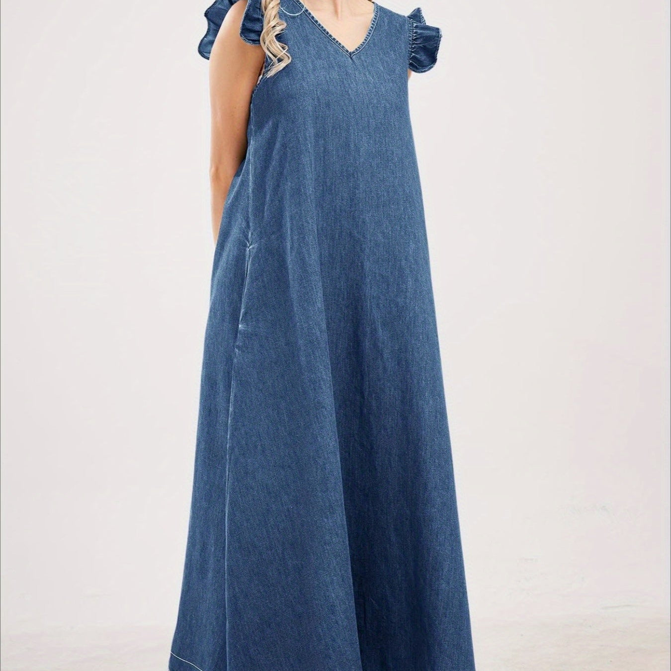 Elegant Denim Maxi Dress