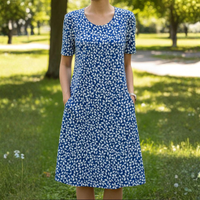 Floral Knee Length Dress With Pockets