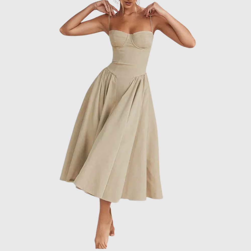 Sleeveless Pleated Midi Dress