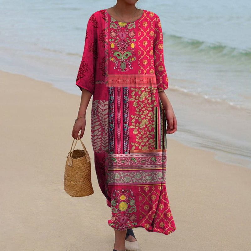 Airy Print Maxi Dress