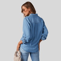 Poleret denimskjorte med knapper