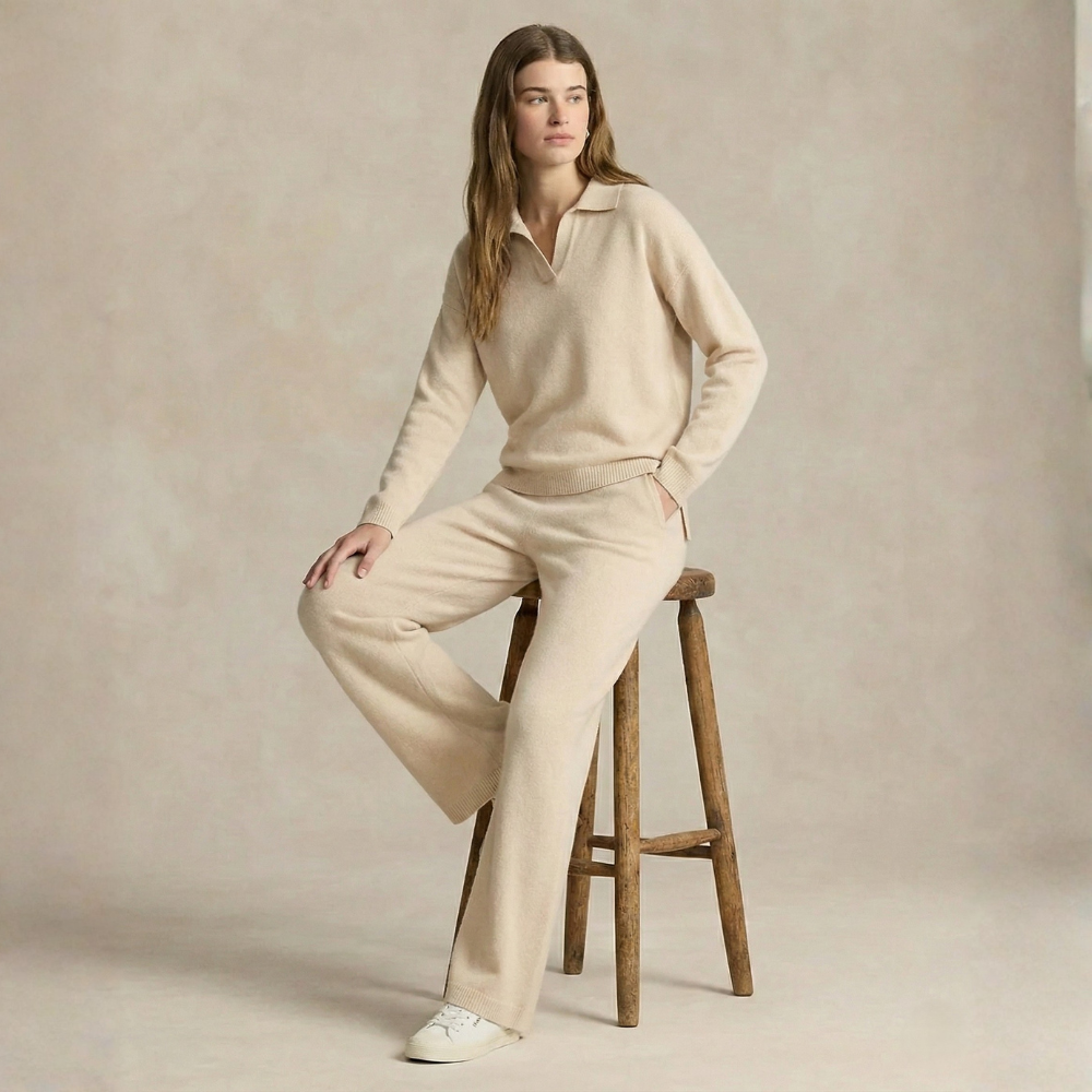 Relaxed Knit Polo Set
