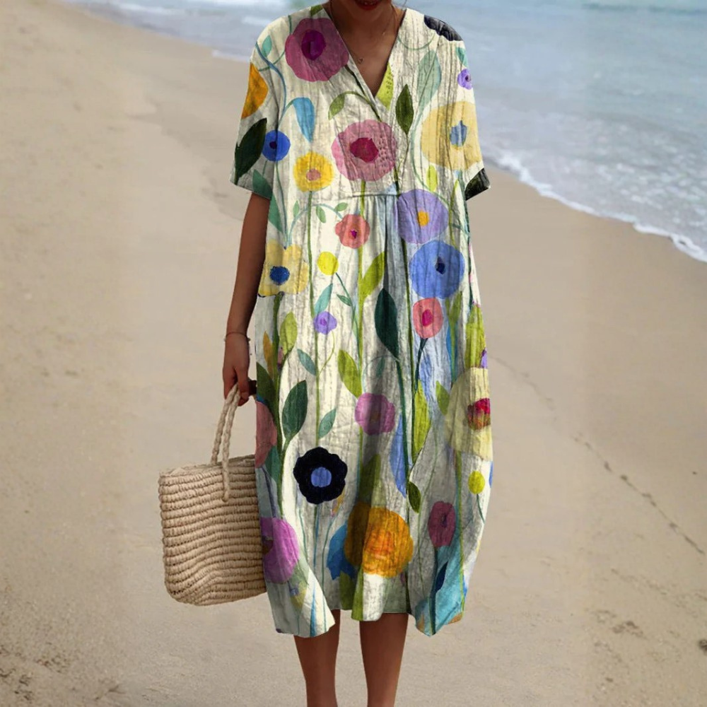 Floral Cotton Midi Dress
