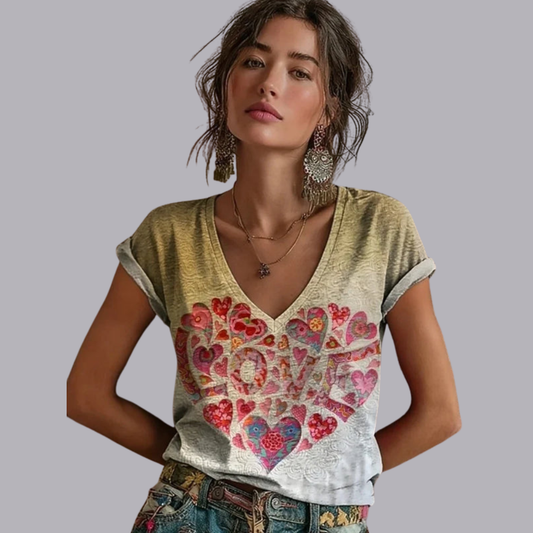 Women Floral T Shirt Short Sleeve Loose Casual Summer Top