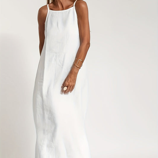 Relaxed Linen Spaghetti Dress