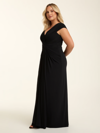 Elegant Formal Maxi Dress | Black / S | side | Bimbloo