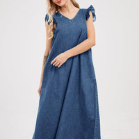 Elegant Denim Maxi Dress