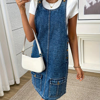 Relaxed Denim Overall Dress