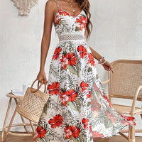 Elegant Floral Split Dress