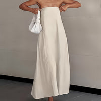 Elegant Backless Linen Dress, Women's High Waist Maxi, Summer Collection
