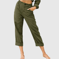 Elastic Waist Cropped Summer Pants