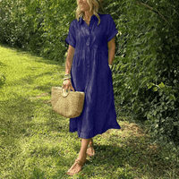 Striped Button Front Midi Dress