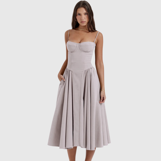 Sleeveless Pleated Midi Dress