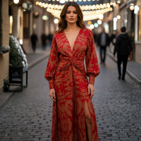 Elegant Vneck Midi Dress
