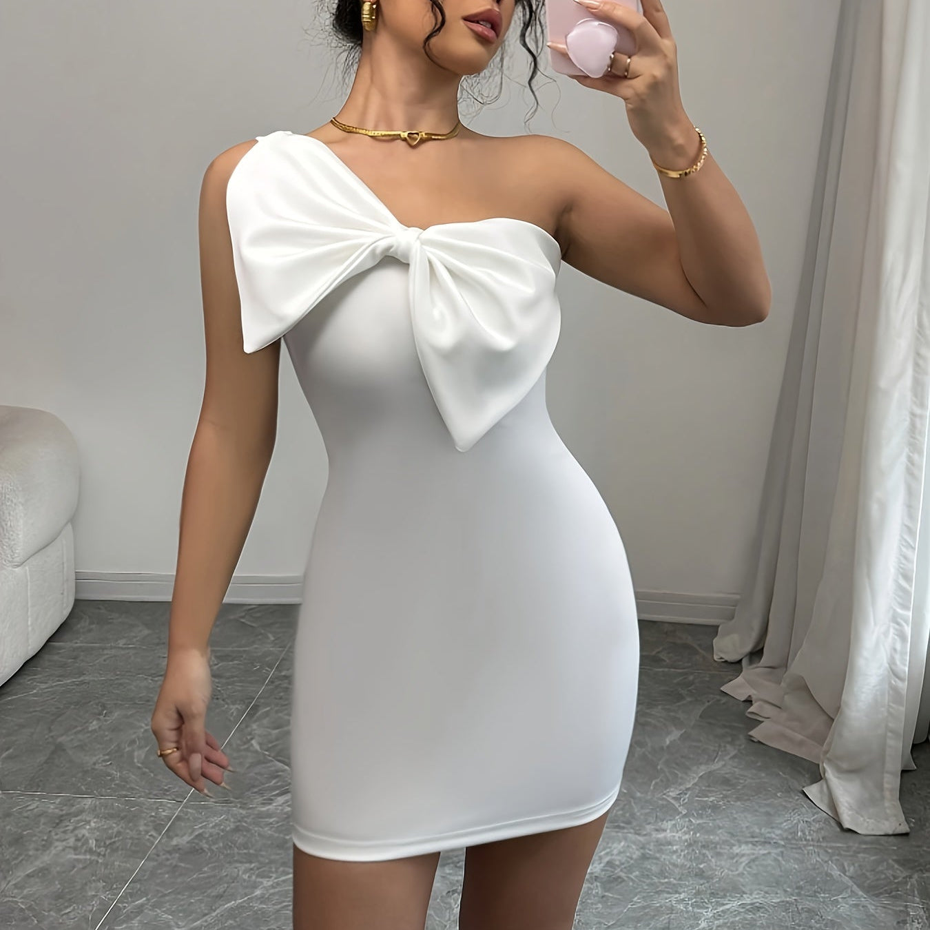 Sleek Asymmetrical Bodycon Dress