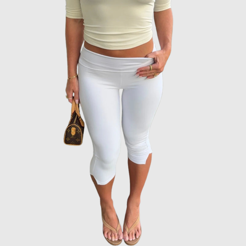 Split Hem Cropped Summer Pants