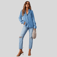 Poleret denimskjorte med knapper