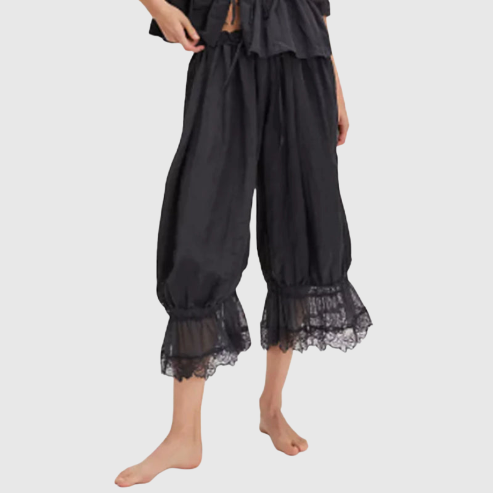 Lace Patchwork Cropped Summer Pants