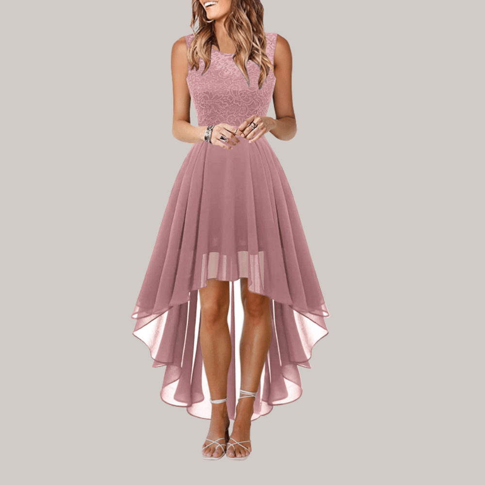 Elegant Lace High Low Dress