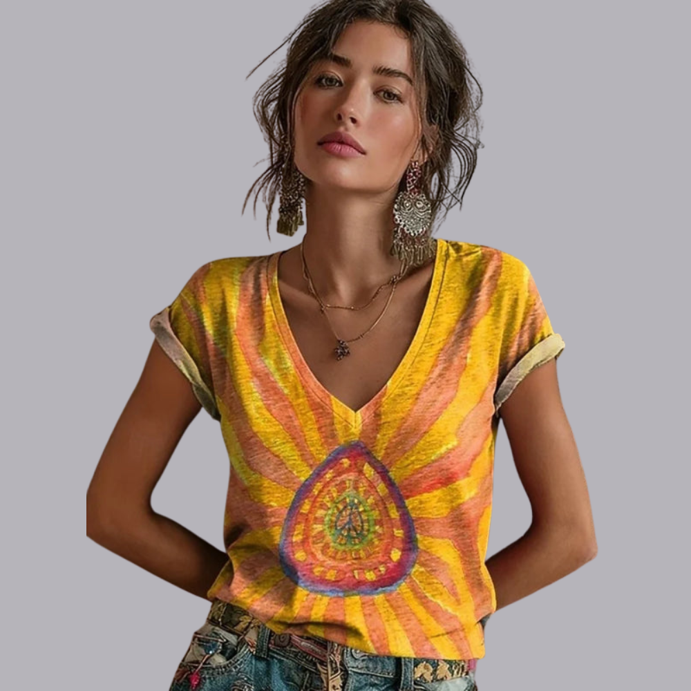 Women Floral T Shirt Short Sleeve Loose Casual Summer Top