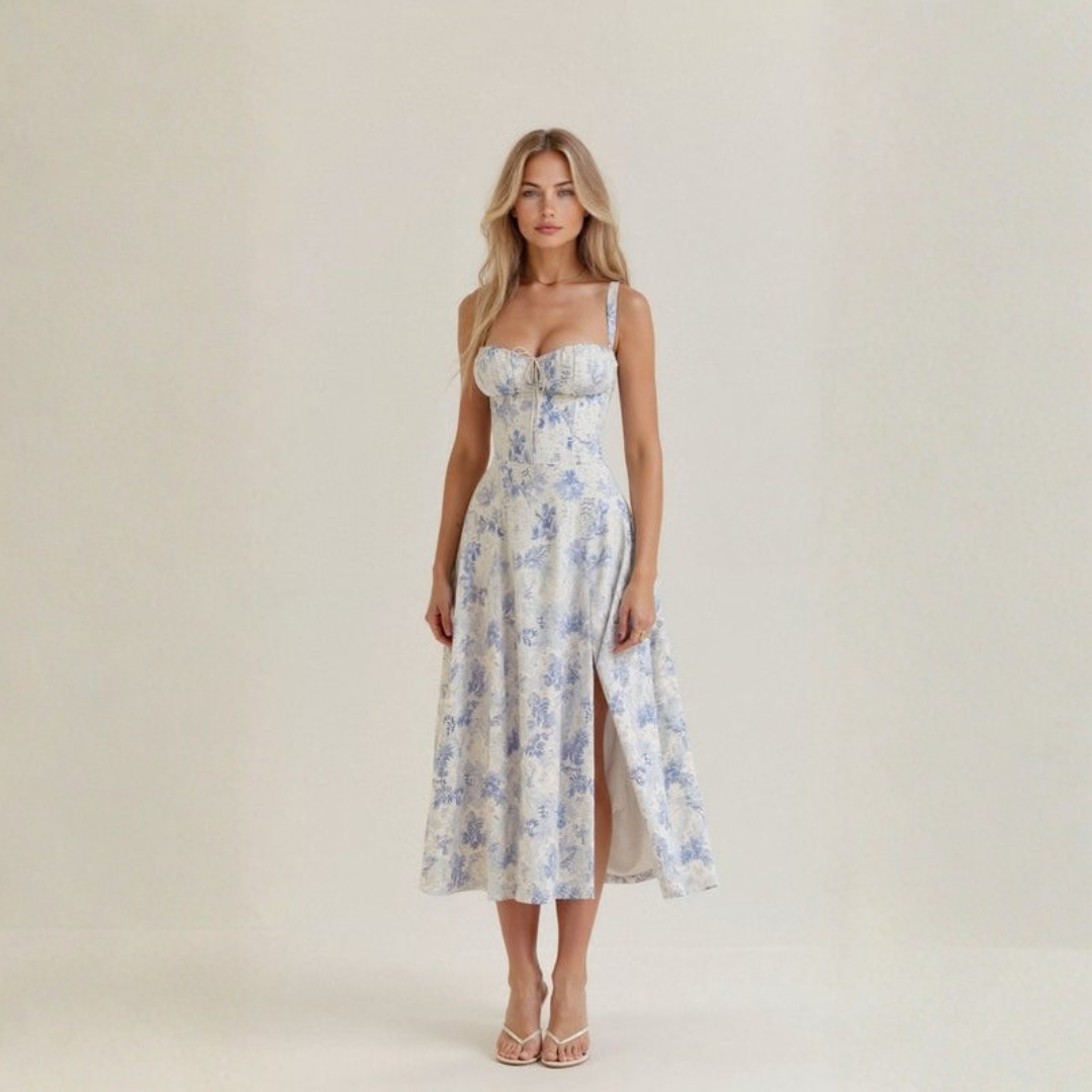 Elegant Corset Midi Dress