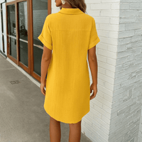 Breathable Linen Shirt Dress