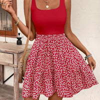 Vacation Tank Dress with Elegant Floral Print