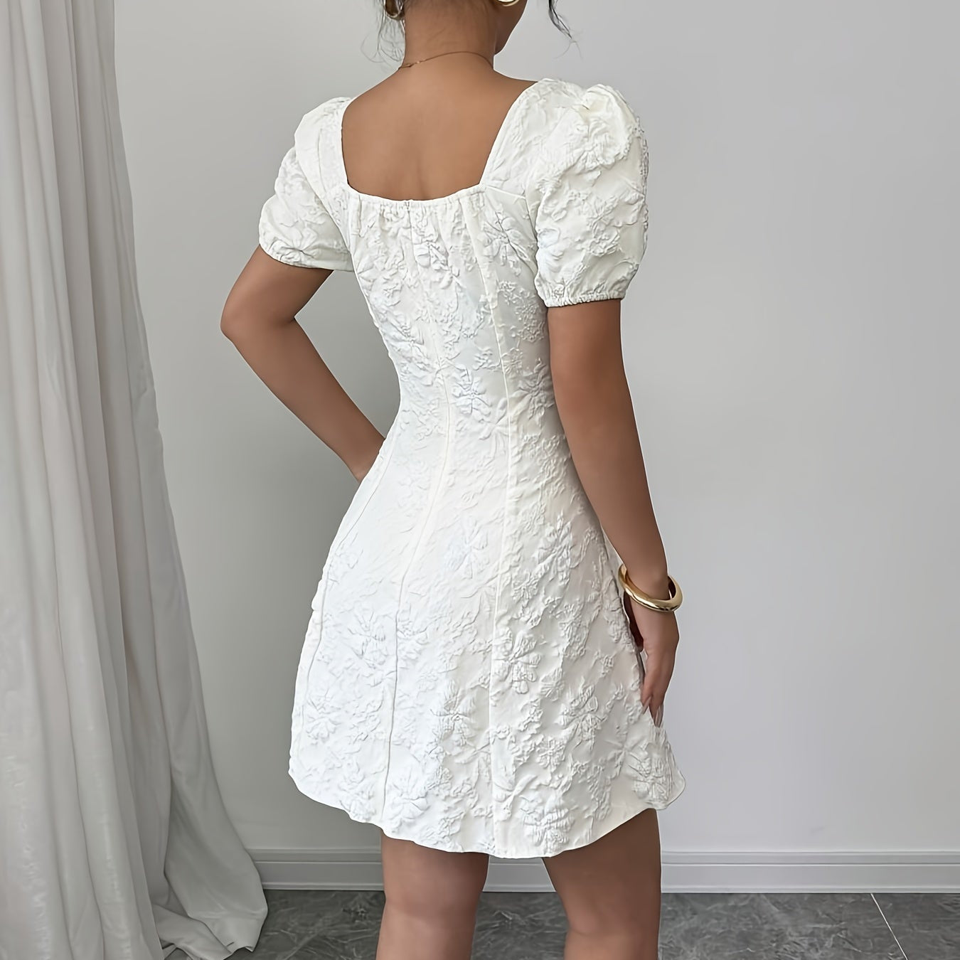 Elegant Floral Peplum Dress
