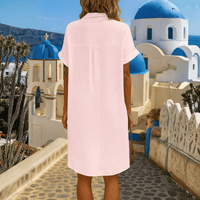 Breathable Linen Shirt Dress