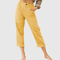 Elastic Waist Cropped Summer Pants